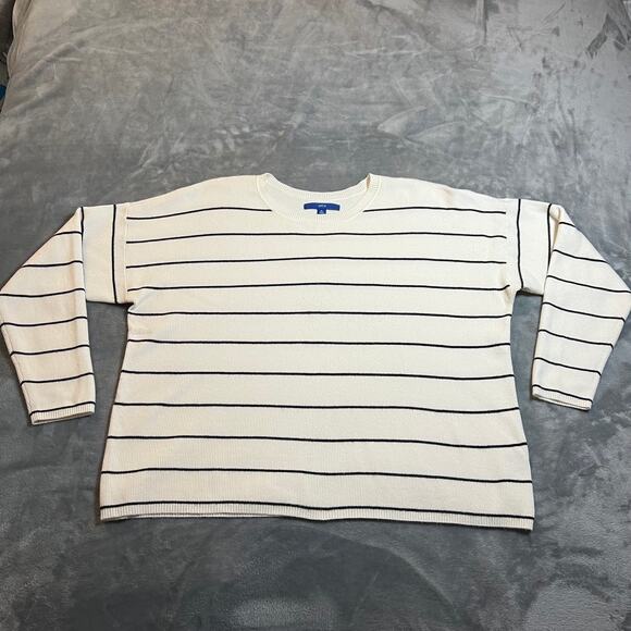 Apt. 9 Crewneck Striped Ribbed Pullover Knit Sweater Size X-Large Stretch Casual - Picture 1 of 7